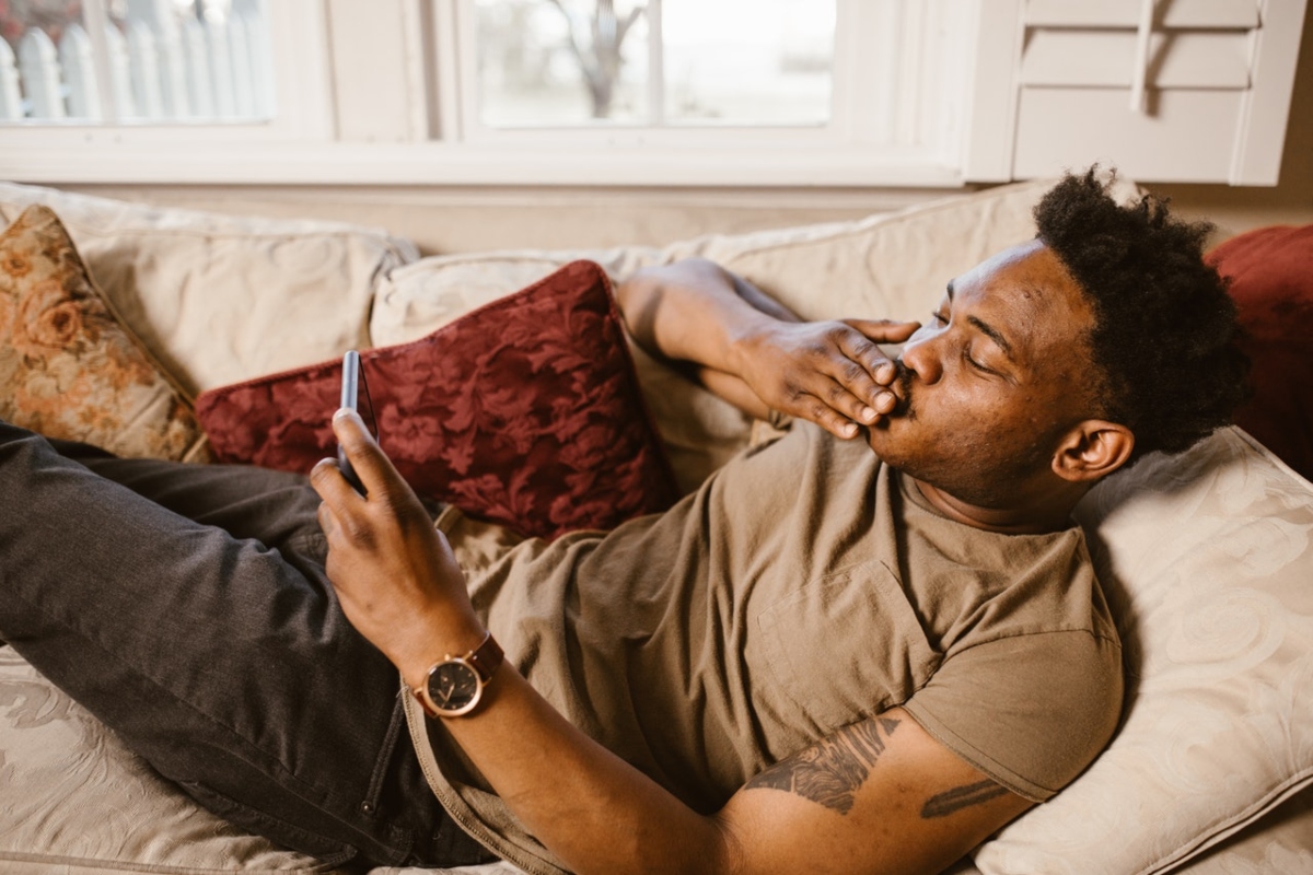 man on a video call
